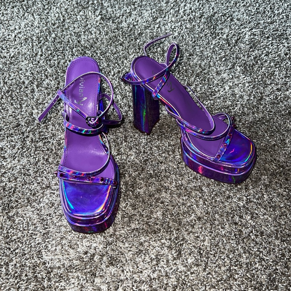 Spiked Strap Platform Heels